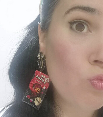 PENDIENTES EXCLUSIVOS PETAZETAS  EARRINGS FUNNY EARRINGS HANDMADE EARRINGS 