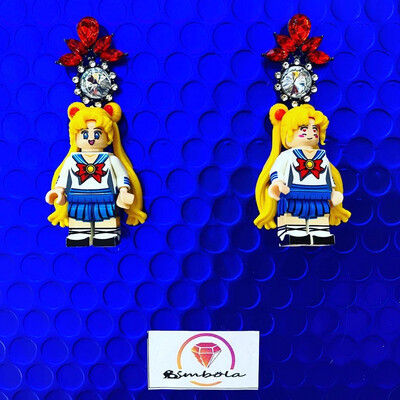 Pendientes juguete toy earrings pendientes Sailor earrings manga anime Bunny Guerrero Luna moon