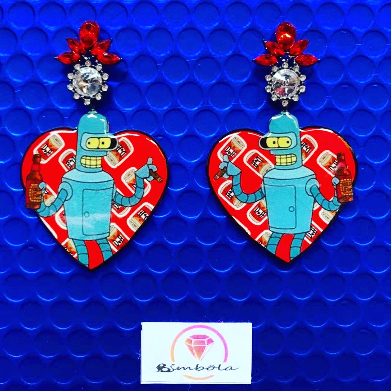 PENDIENTES ROBOT EARRINGS FUNNY EARRINGS pendientes BEND pendientes FUTURAM cerveza
