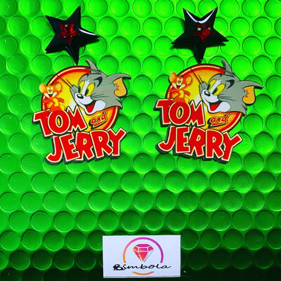 PENDIENTES TOM PENDIENTES JERRY EARRINGS FUNNY EARRINGS HANDMADE EARRINGS DIBUJOS ANIMADOS