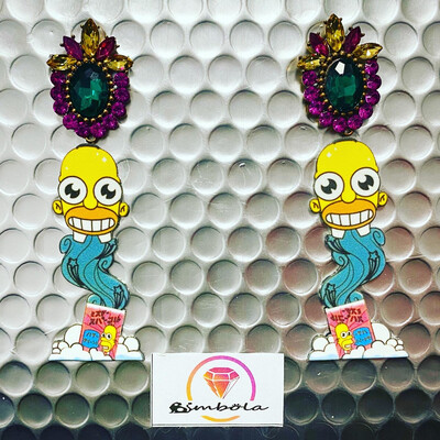 PENDIENTES HOMER EARRINGS Pendientes  Simp pendientes DIBUJOS ANIMADOS MISTER CROQUET cartoon earrings 