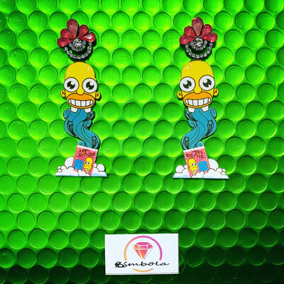 PENDIENTES HOMER EARRINGS Pendientes  Simp pendientes DIBUJOS ANIMADOS MISTER CROQUET cartoon earrings 