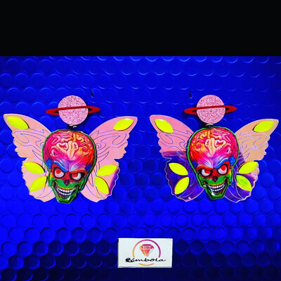 PENDIENTES MARS ATTACK EARRINGS CARTOON EARRINGS DIBUJOS ANIMADOS ALIEN ENTE SHOP EXCLUSIVE DESIGN Halloween 