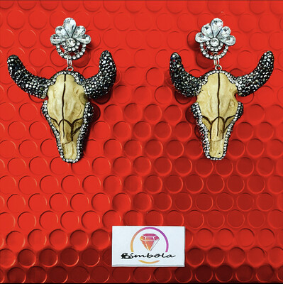 Pendientes búfalos circonitas glitter earrings handmade resina OX EARRINGS PENDIENTES BUEY LUXURY bufalo