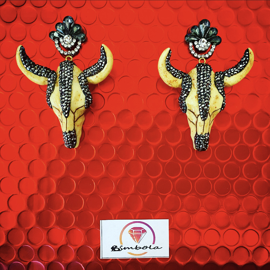 Pendientes búfalos circonitas glitter earrings handmade earrings resina OX EARRINGS PENDIENTES BUEY LUXURY bufalo