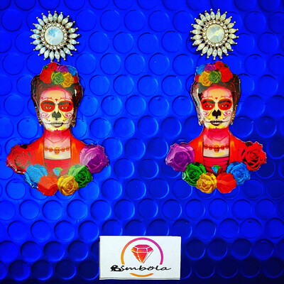 PENDIENTES FRIDA EARRINGS FUNNY EARRINGS HANDMADE EARRINGS DIBUJOS ANIMADOS FRIDA KALHO EARRINGS pendientes Katrina earrings
