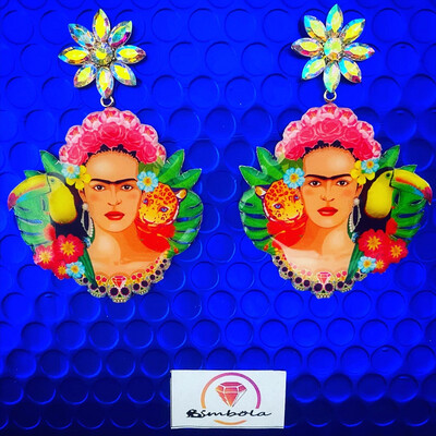 PENDIENTES FRIDA EARRINGS PENDIENTES FRIDA KALHO FUNNY EARRINGS HANDMADE EARRINGS 