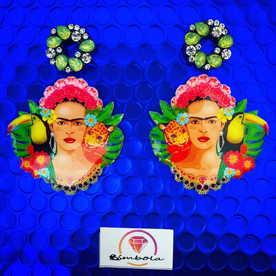 PENDIENTES FRIDA EARRINGS PENDIENTES FRIDA KALHO FUNNY EARRINGS HANDMADE EARRINGS 