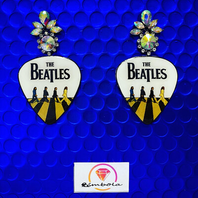Pendientes rockeros pendientes púa rock earrings pendientes Beatl earrings handmade earrings glitter earrings spike earrings pua 