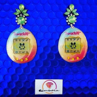 PENDIENTES TAMAGOT EARRINGS FUNNY EARRINGS HANDMADE EARRINGS CARTOON EARRINGS DIBUJOS ANIMADOS