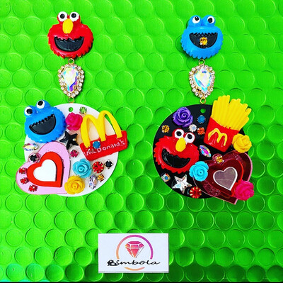 Pendientes collage pendientes barrio Pendientes monstruo Pendientes galleta cookies earrings 