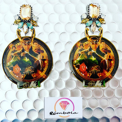 Pendientes Loki earrings funny earrings glitter earrings handmade earrings 