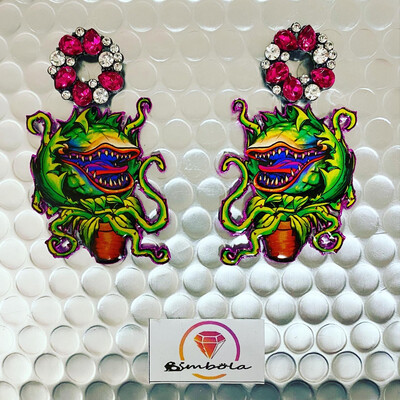 PENDIENTES PLANTA CARNÍVORA EARRINGS PENDIENTES EXCLUSIVE HALLOWEEN DESIGN ENTE SHOP LITTLE HORROR SHOP