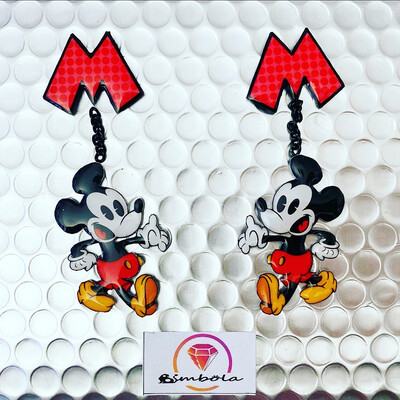 Pendientes mouse pendientes vintage earrings handmade earrings glitter earrings retro earrings NENI’S desing