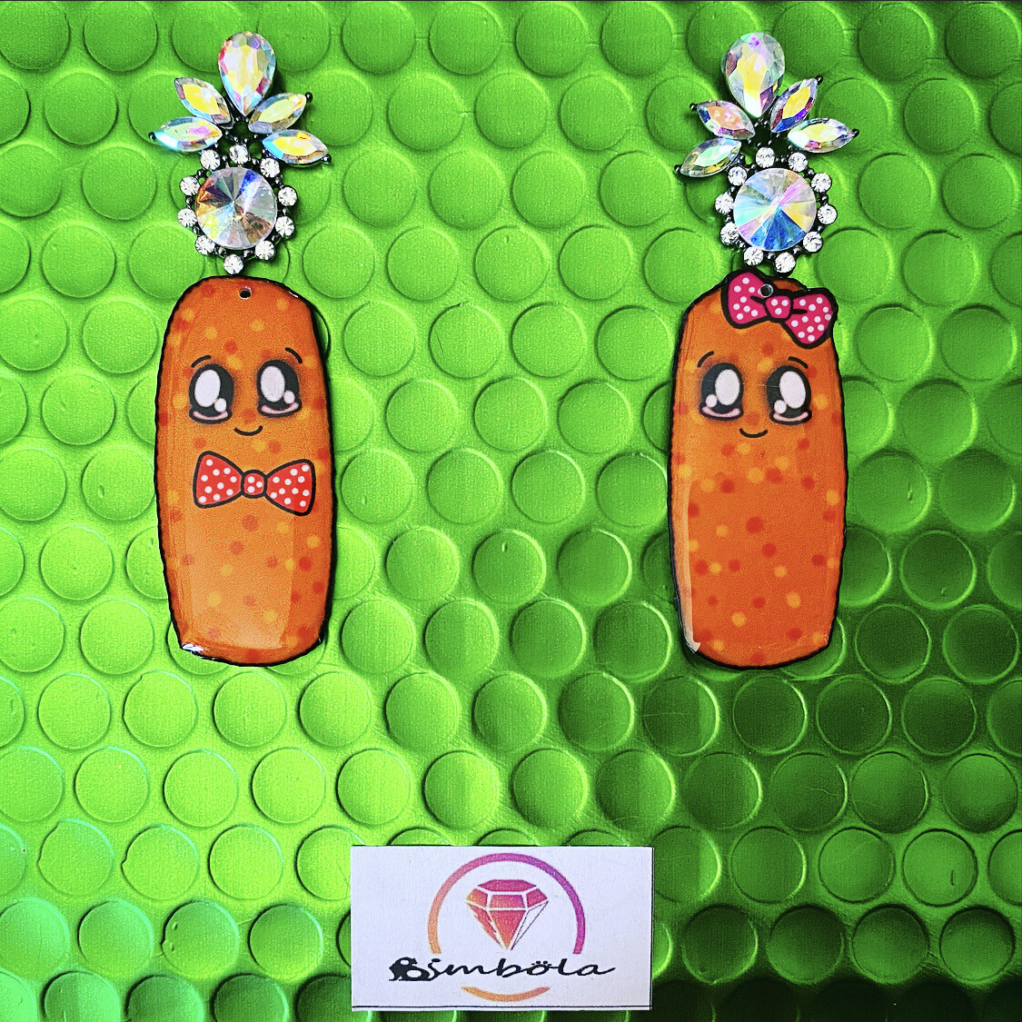 Pendientes croquetas croquettes earrings handmade earrings glitter earrings 