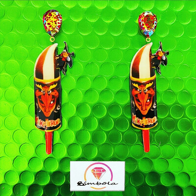 Pendientes mikobruja bruja ice cream earrings pendientes helados handmade earrings glitter earrings funny earrings 