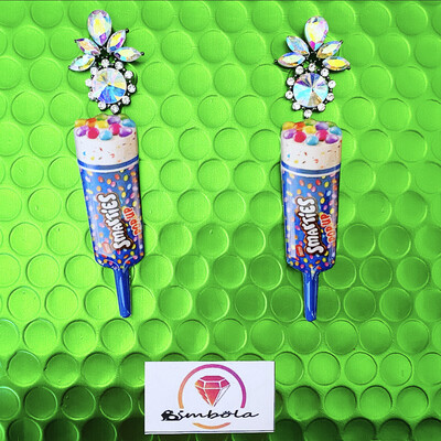 Pendientes smarties ice cream earrings pendientes helados handmade earrings glitter earrings fruit earrings 
