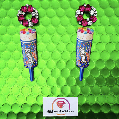 Pendientes smarties ice cream earrings pendientes helados handmade earrings glitter earrings fruit earrings 