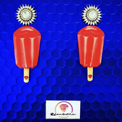 Pendientes mua ice cream earrings pendientes helados handmade earrings glitter earrings rainbow earrings pendientes labios mouth earrings 