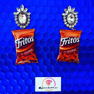 PENDIENTES FRITOS CHIPS MAÍZ EXCLUSIVOS EARRINGS FUNNY EARRINGS HANDMADE EARRINGS CHUCHES