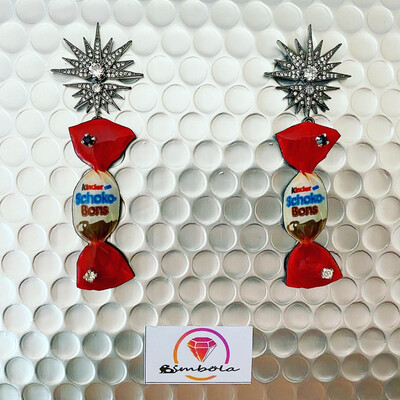 PENDIENTES KINDER CHOCOLATE SCHOKOBONS EXCLUSIVOS  EARRINGS FUNNY EARRINGS HANDMADE EARRINGS CHUCHES