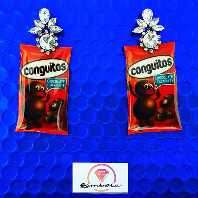 PENDIENTES CONGUITOS EXCLUSIVOS  EARRINGS FUNNY EARRINGS HANDMADE EARRINGS CHOCOLATE CHUCHES CACHUETE