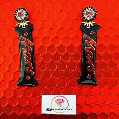 PENDIENTES MARS CHOCOLATE EXCLUSIVOS  EARRINGS FUNNY EARRINGS HANDMADE EARRINGS CHUCHES