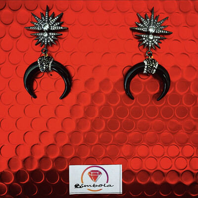 PENDIENTES CUERNOS NEGROS LUXURY EARRINGS 