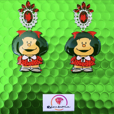 PENDIENTES MAFALDA EARRINGS FUNNY EARRINGS HANDMADE EARRINGS CARTOON EARRINGS DIBUJOS ANIMADOS