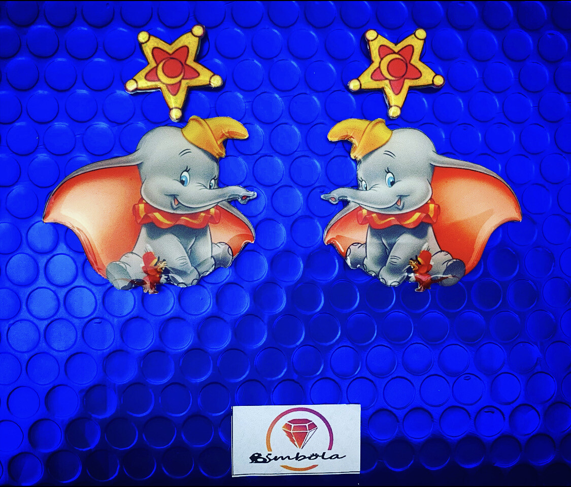 PENDIENTES DUMBO EARRINGS FUNNY EARRINGS HANDMADE EARRINGS DIBUJOS ANIMADOS ELEFANTE