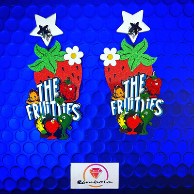 PENDIENTES FRUITTIS EARRINGS FUNNY  HANDMADE EARRINGS DIBUJOS ANIMADOS