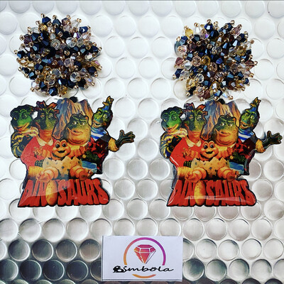 PENDIENTES DINOSAURIOS DINOSAURS EARRINGS FUNNY EARRINGS HANDMADE EARRINGS MODELO CONTORNO