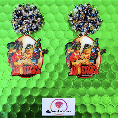 PENDIENTES DINOSAURIOS DINOSAURS EARRINGS FUNNY EARRINGS HANDMADE EARRINGS MODELO HUEVO