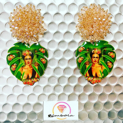 PENDIENTES FRIDA EARRINGS PENDIENTES FRIDA KALHO FUNNY EARRINGS HANDMADE EARRINGS 