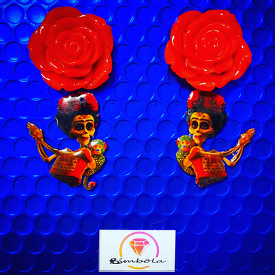 PENDIENTES FRIDA COCO EARRINGS PENDIENTES FRIDA KALHO FUNNY EARRINGS HANDMADE EARRINGS 