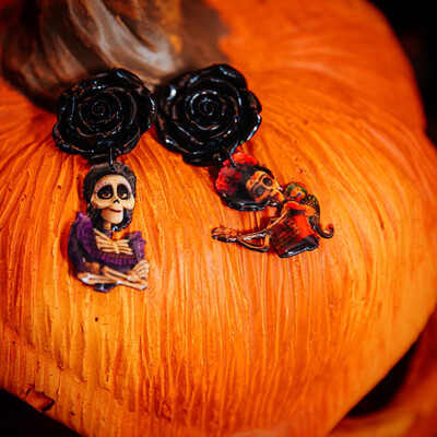 PENDIENTES FRIDA COCO EARRINGS PENDIENTES FRIDA KALHO FUNNY EARRINGS HANDMADE EARRINGS 