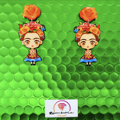 PENDIENTES FRIDA KAWAII EARRINGS PENDIENTES FRIDA KALHO FUNNY EARRINGS HANDMADE EARRINGS 