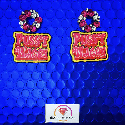 Pendientes Pussy Wagon earrings pendientes handmade earrings glitter earrings pendientes kill Bill earrings 