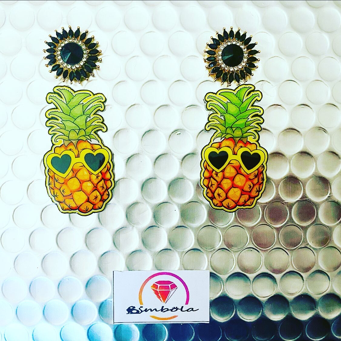 Pendientes piña earrings funny earrings glitter earrings handmade earrings cartoon earrings fruta pineapple fruit