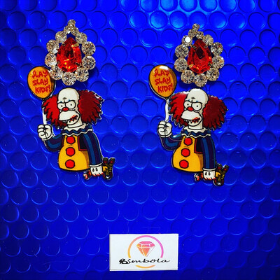 Pendientes Krust Pendientes muñeco doll  earrings Pendientes Halloween Earrings pendientes Simp Pendientes payaso clown earrings cartoon earrings pendientes dibujos animados