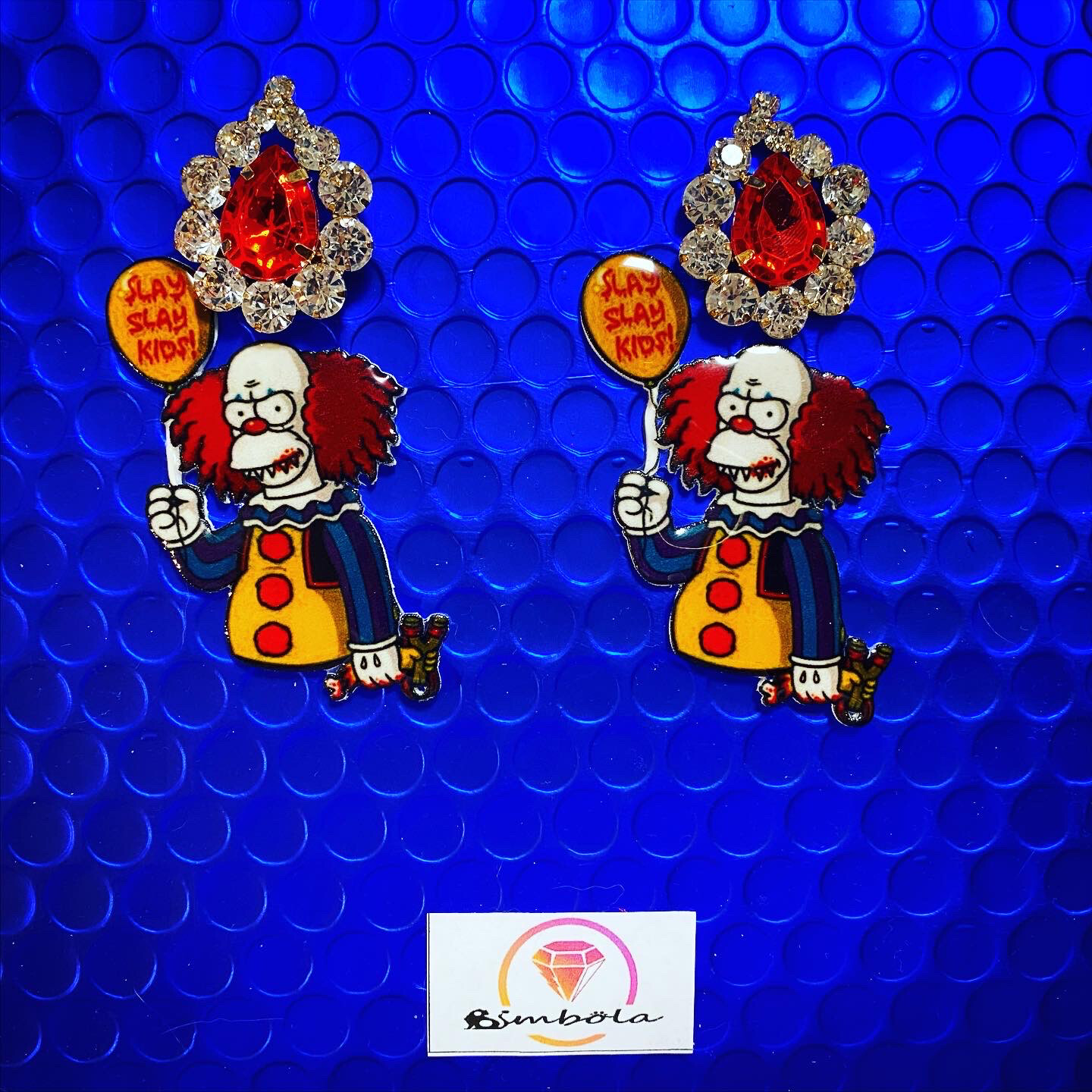 Pendientes Krust Pendientes muñeco doll  earrings Pendientes Halloween Earrings pendientes Simp Pendientes payaso clown earrings cartoon earrings pendientes dibujos animados