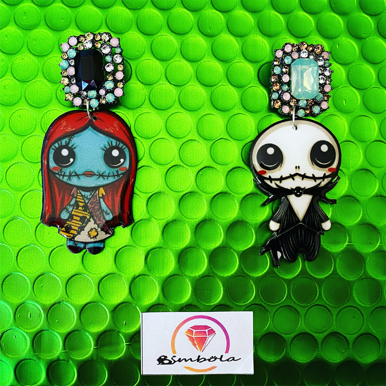 PENDIENTES JACK SALLY PENDIENTES TIM BURTON EARRINGS NIGHTMARE BEFORE CHRISTMAS EARRINGS PENDIENTES HALLOWEEN EARRINGS PESADILLA ANTES DE NAVIDAD KAWAII