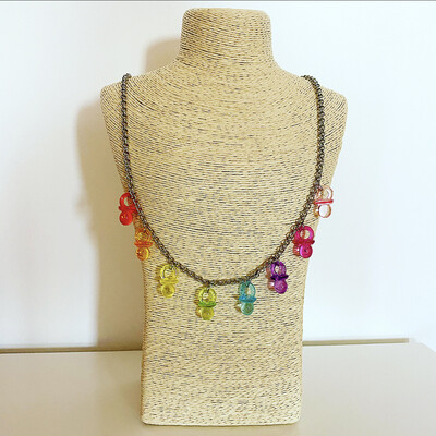 Collar chupetes collar chupones pacifier necklace glitter collar acero de charms 