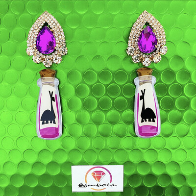 PENDIENTES YZMA POTION EARRINGS FUNNY EARRINGS HANDMADE EARRINGS DIBUJOS ANIMADOS EMPERORS EMPERADOR