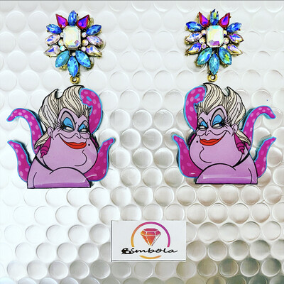 PENDIENTES ÚRSULA POTION EARRINGS FUNNY EARRINGS HANDMADE EARRINGS DIBUJOS ANIMADOS LITTLE MERMAID SIRENITA URSULA