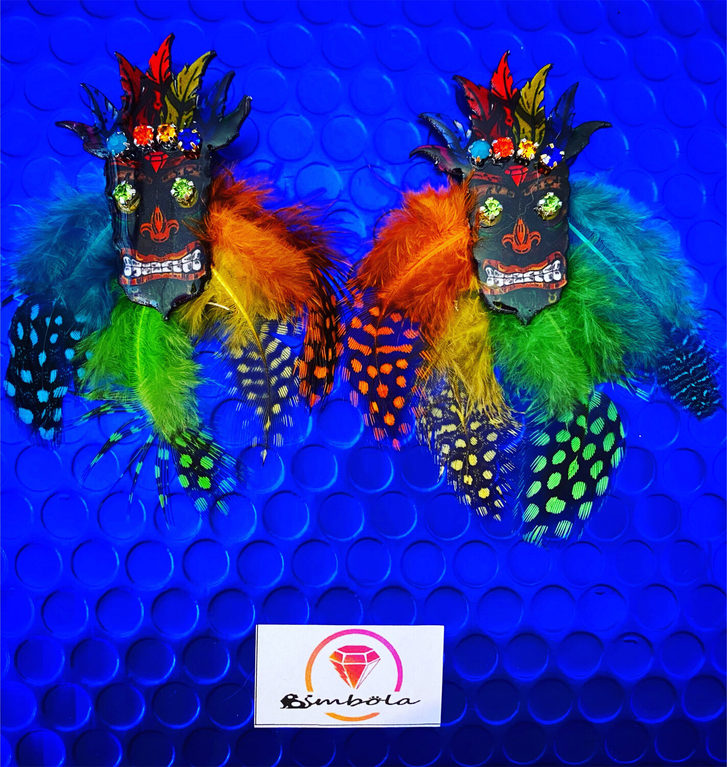 Pendientes Tiki earrings Aku plumas pens earrings pendientes crash