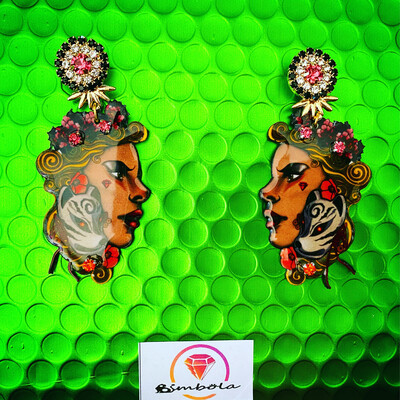 Pendientes mujer neotradicional tattoo earrings funny earrings