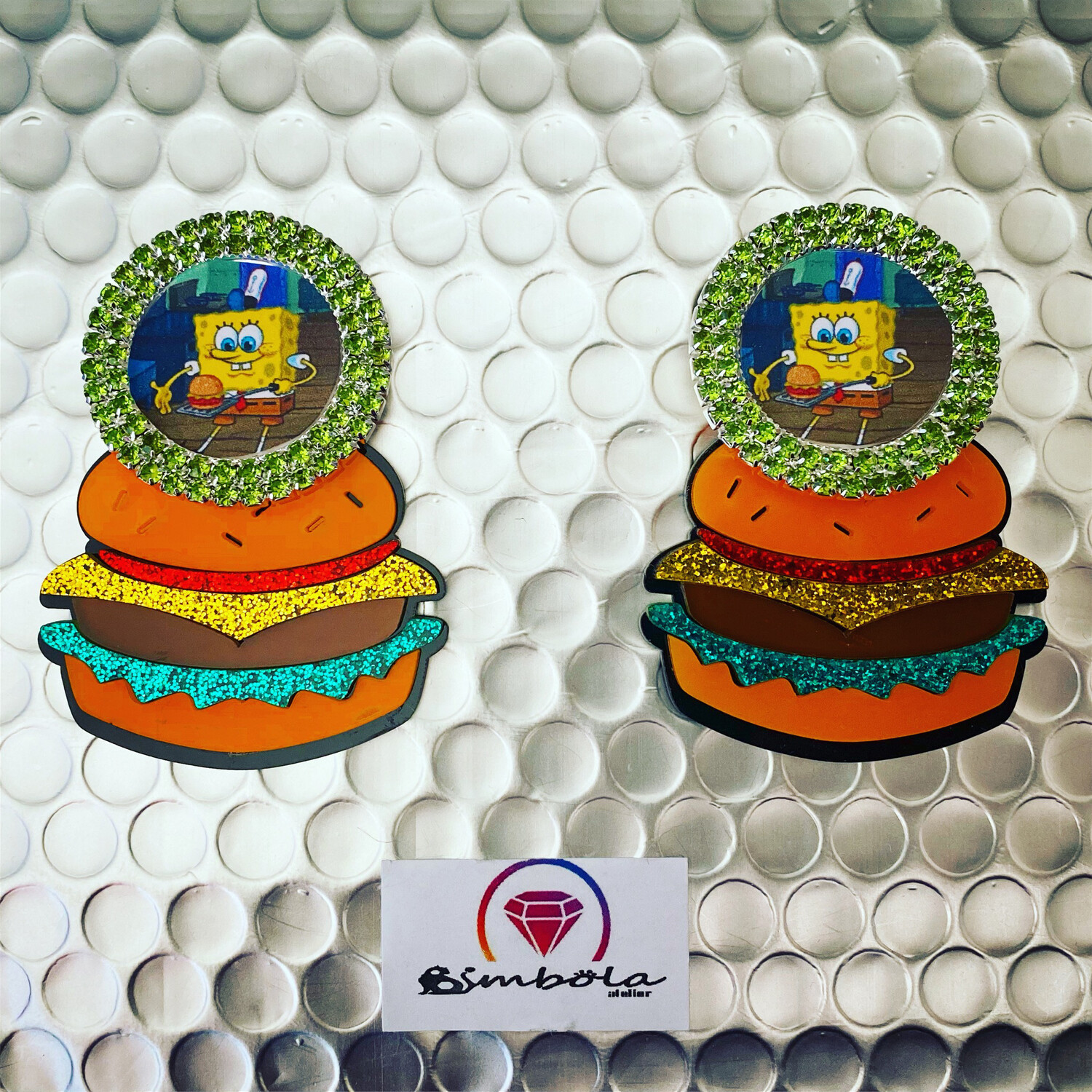 Pendientes Bob Pendientes esponja pendientes hamburguesa pendientes cangreburguer cartoon earrings