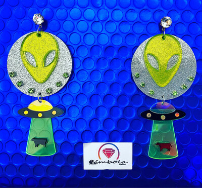 Pendientes alien earrings marciano nave espacial 
