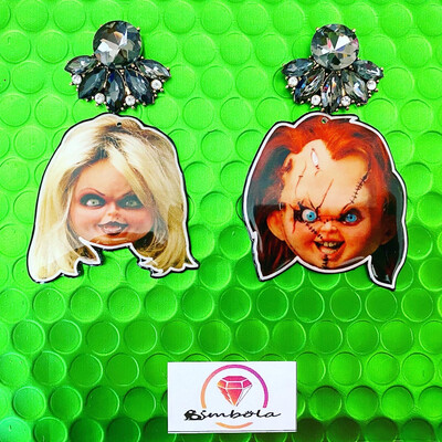 Pendientes Chucky Pendientes Tiffany earrings Pendientes Halloween earrings 